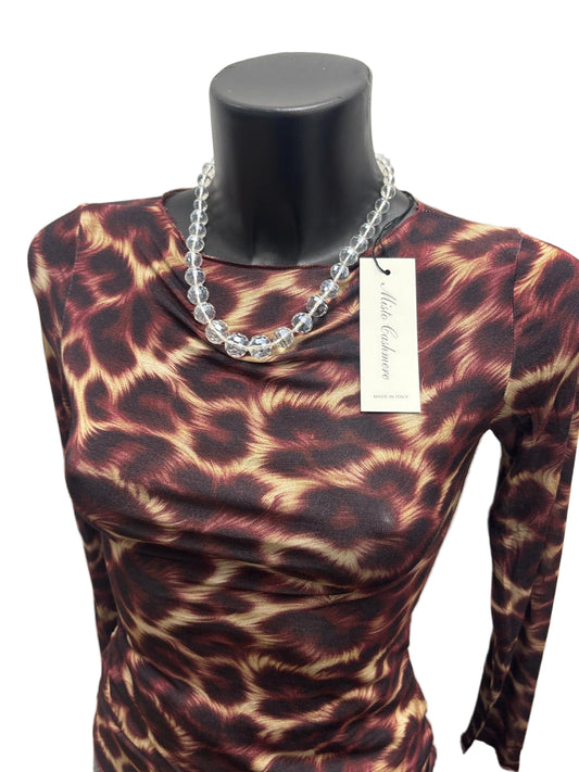 Maglia misto cashmere maculata