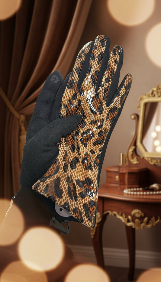 Guanti maculati in panno