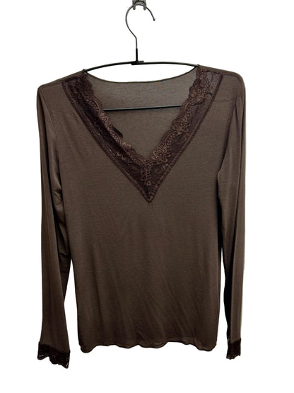 Maglia misto cashmere con pizzo