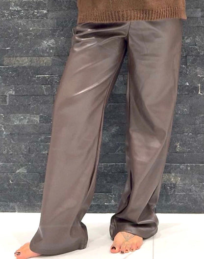 Pantalone palazzo ecopelle