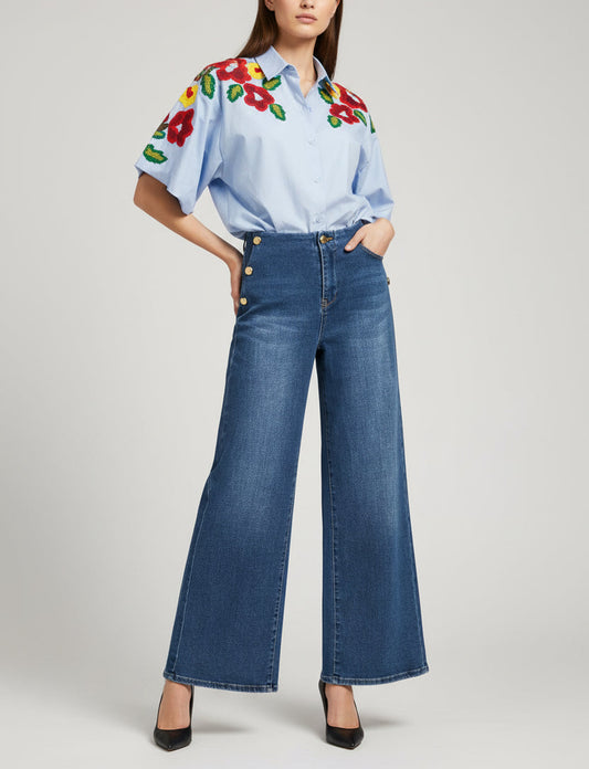 Jeans elasticizzato a vita alta