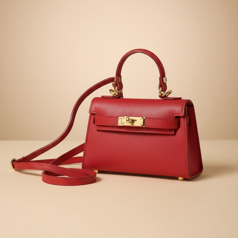 Bag in vera pelle modello Kelly