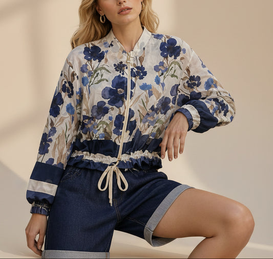 Bomber con zip e coulisse