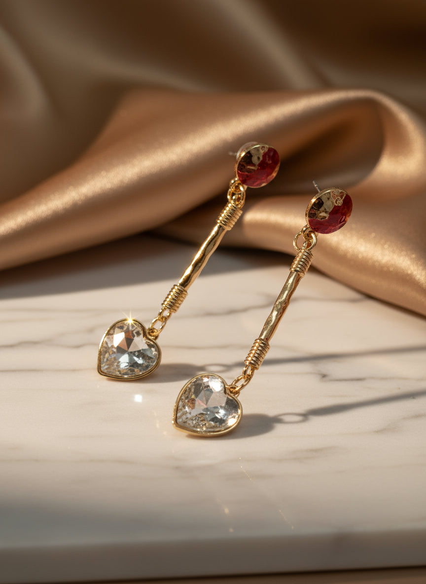 Orecchini martellati con ciondolo cuore