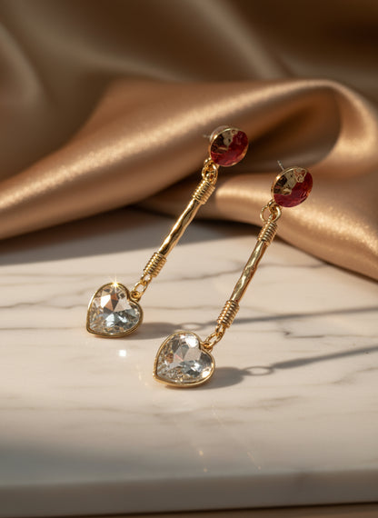 Orecchini martellati con ciondolo cuore