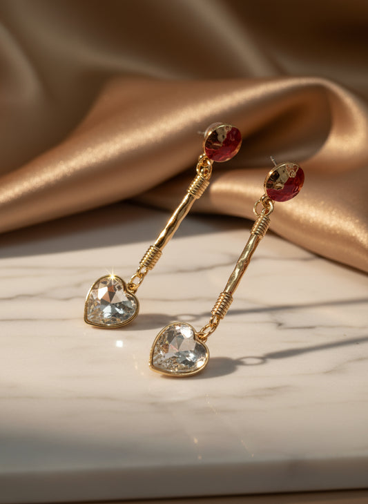 Orecchini martellati con ciondolo cuore