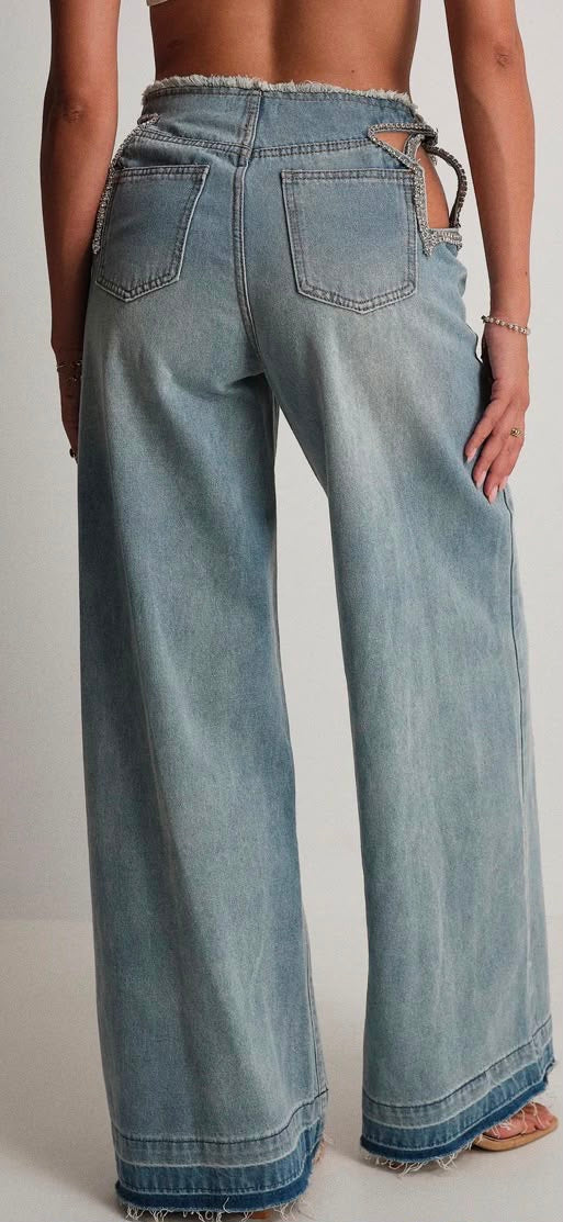 Pantalone Jeans con strass