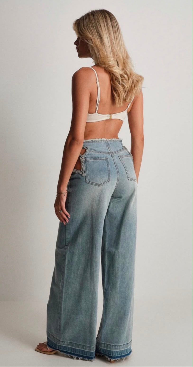 Pantalone Jeans con strass