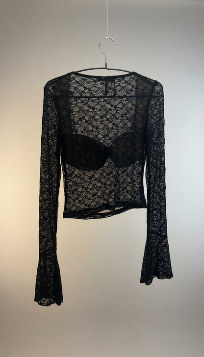 Top in pizzo manica a campana