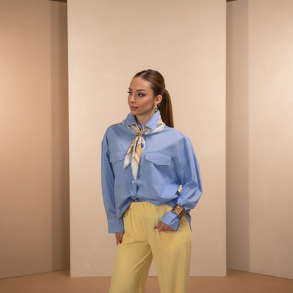 Camicia in cotone con foulard