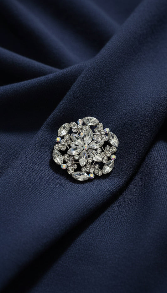 Spilla fiore in strass