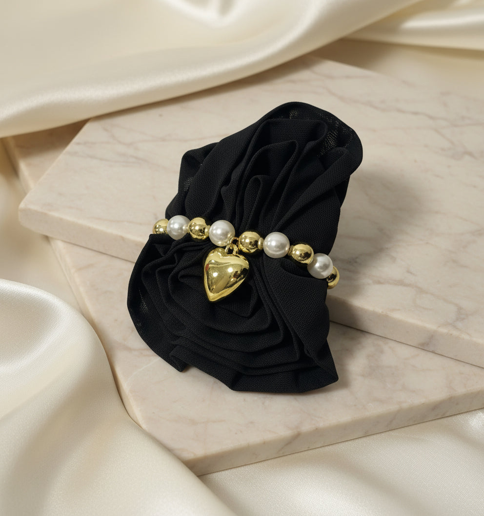 Bracciale con perle e cuore