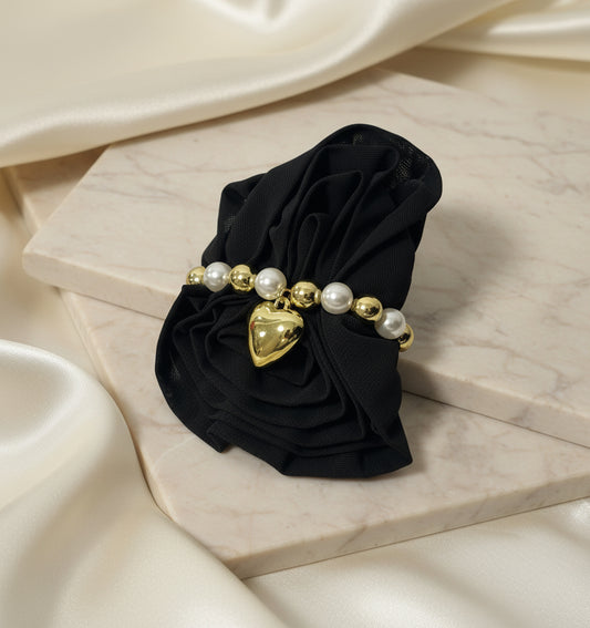 Bracciale con perle e cuore