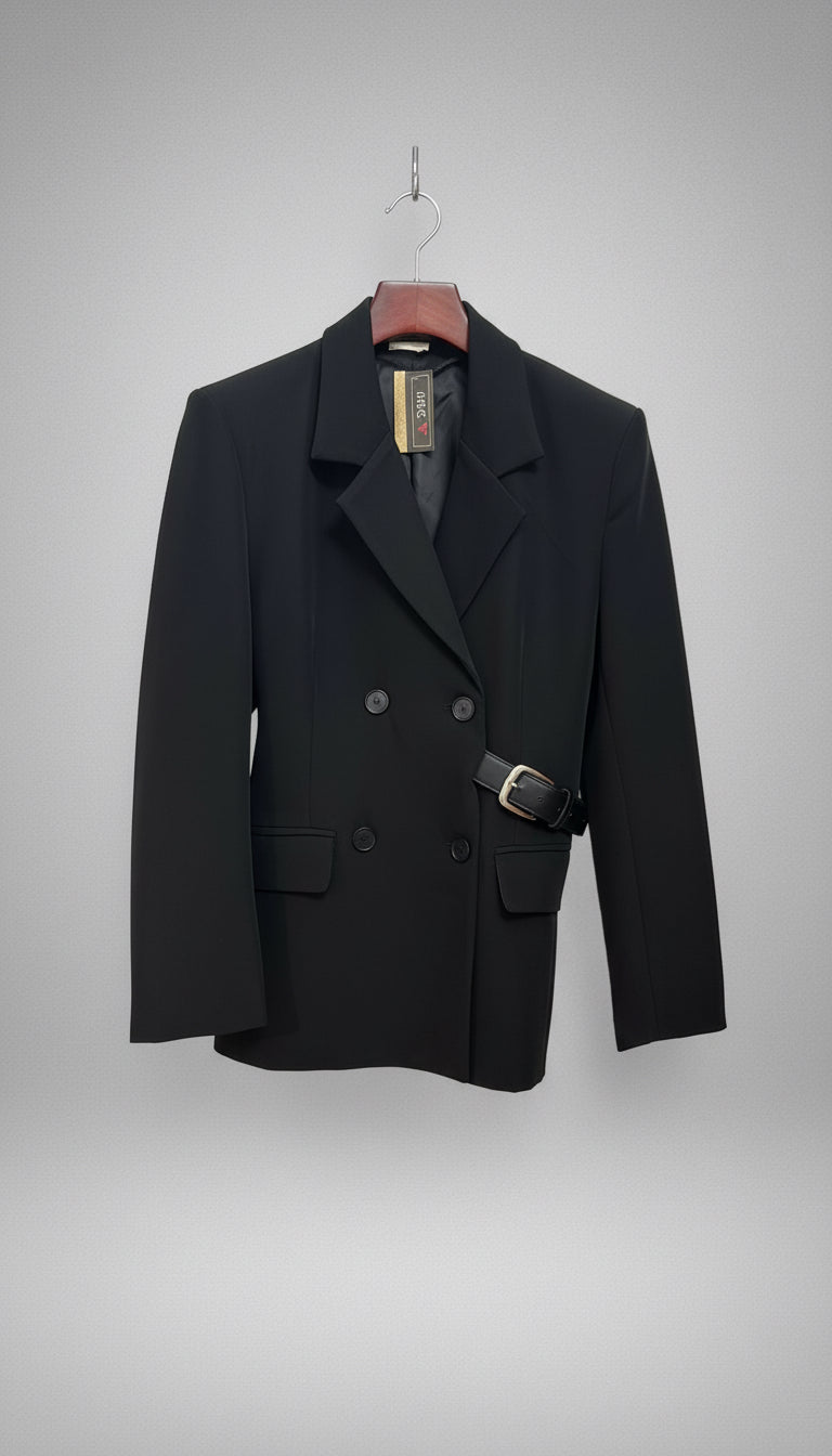 Giacca sartoriale doppiopetto con cintura