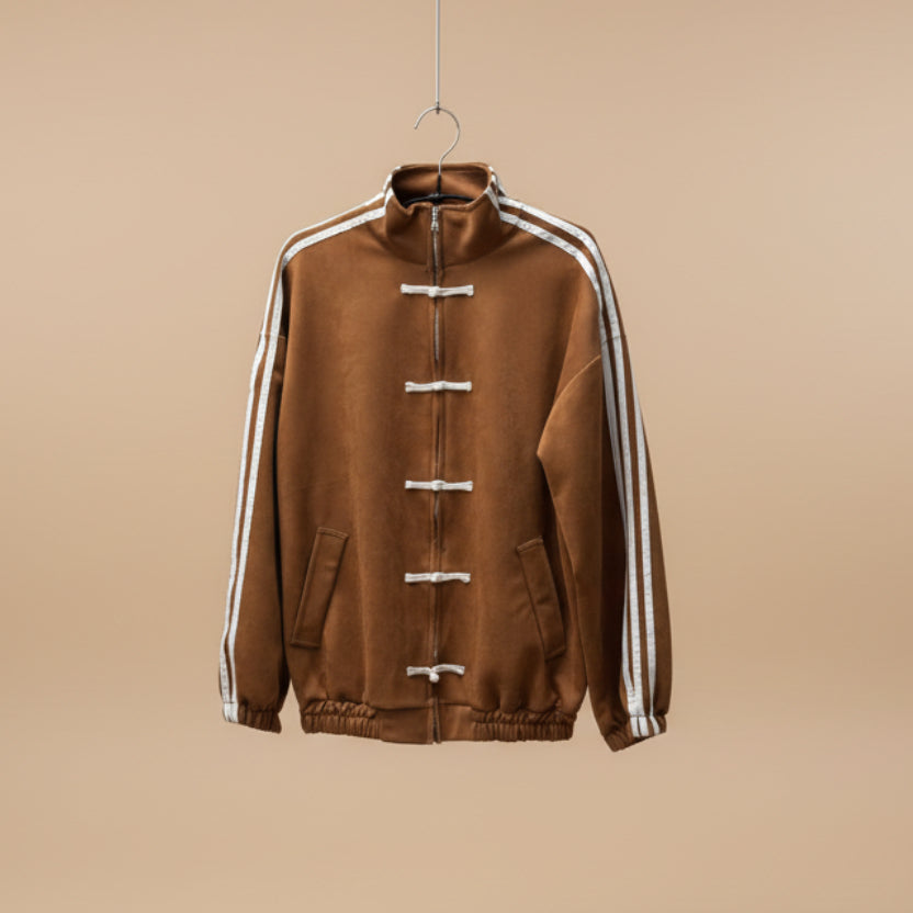 Bomber eco renna con alamari a contrasto