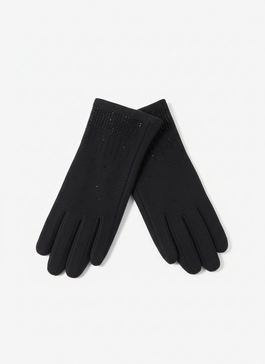 Guanti felpati con strass