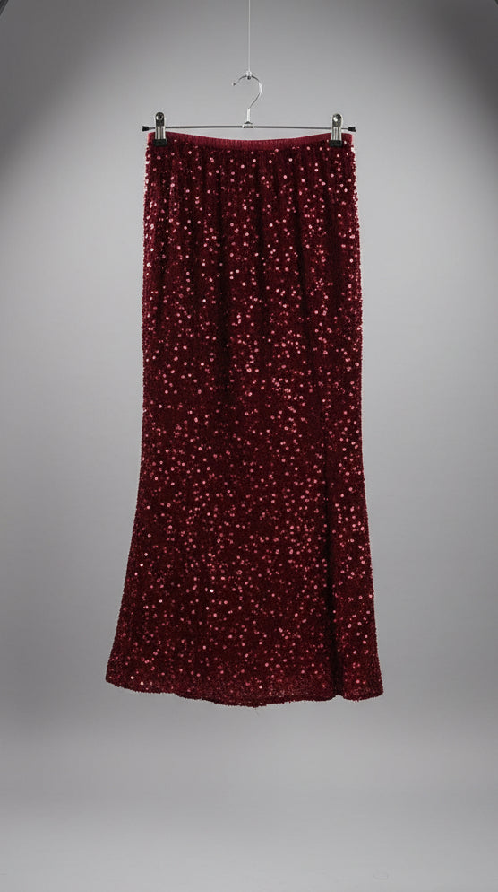 Gonna in velluto e paillettes