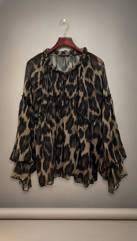 Camicia in tulle maculata