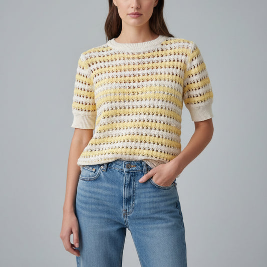 Maglia in cotone motivo traforato