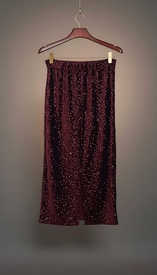 Gonna in velluto con paillettes
