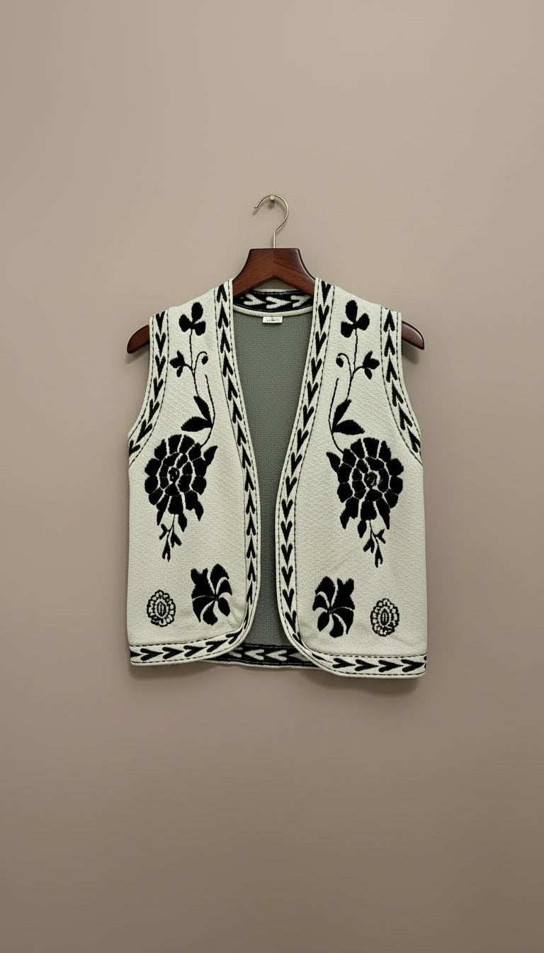 Gilet in viscosa con ricami