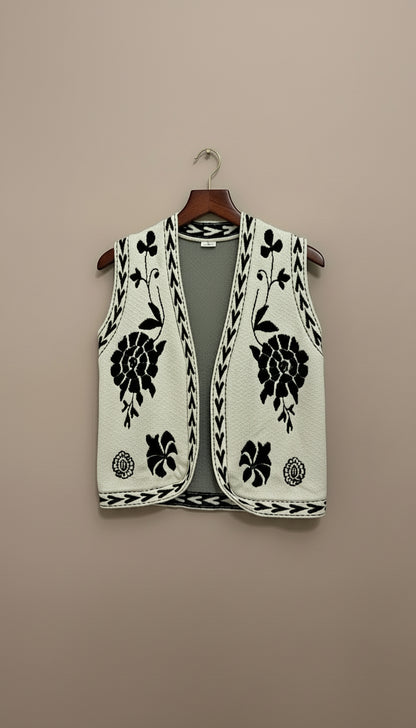 Gilet in viscosa con ricami