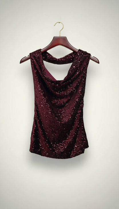 Top in velluto con paillettes