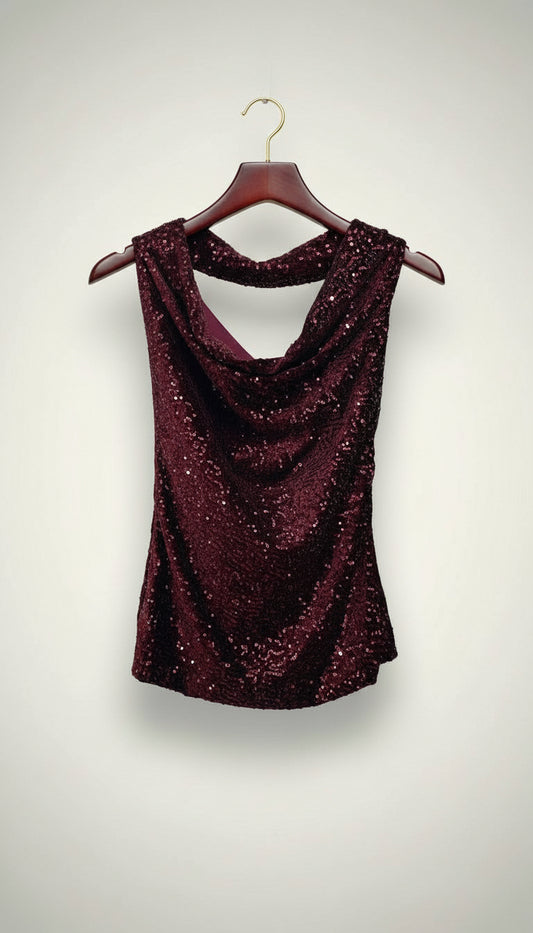 Top in velluto con paillettes