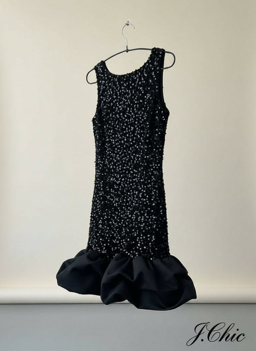 Abito in velluto con paillettes