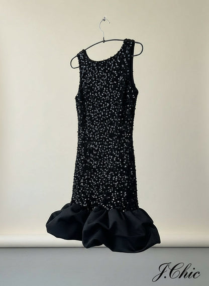 Abito in velluto con paillettes