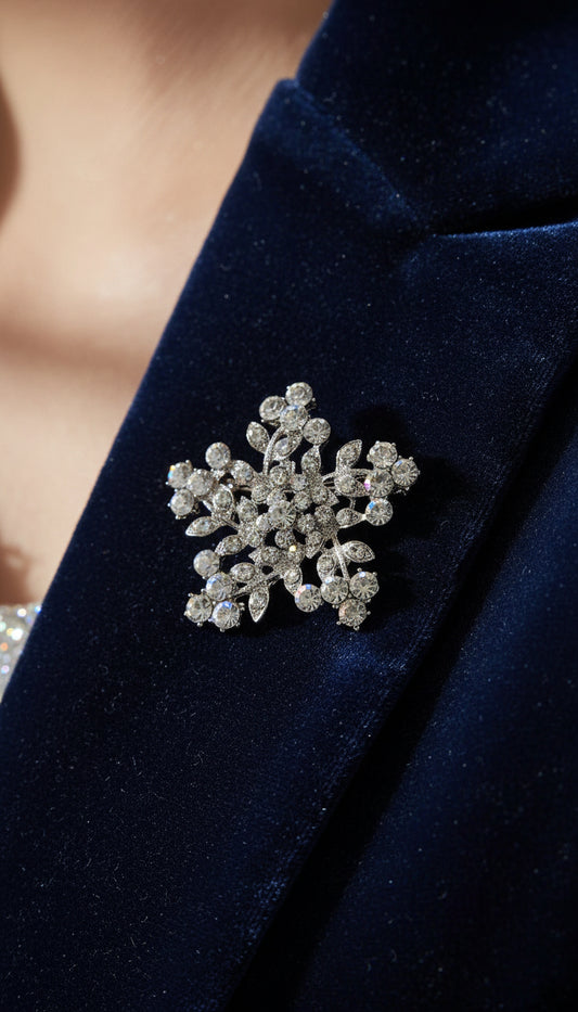 Spilla fiocco di neve di strass