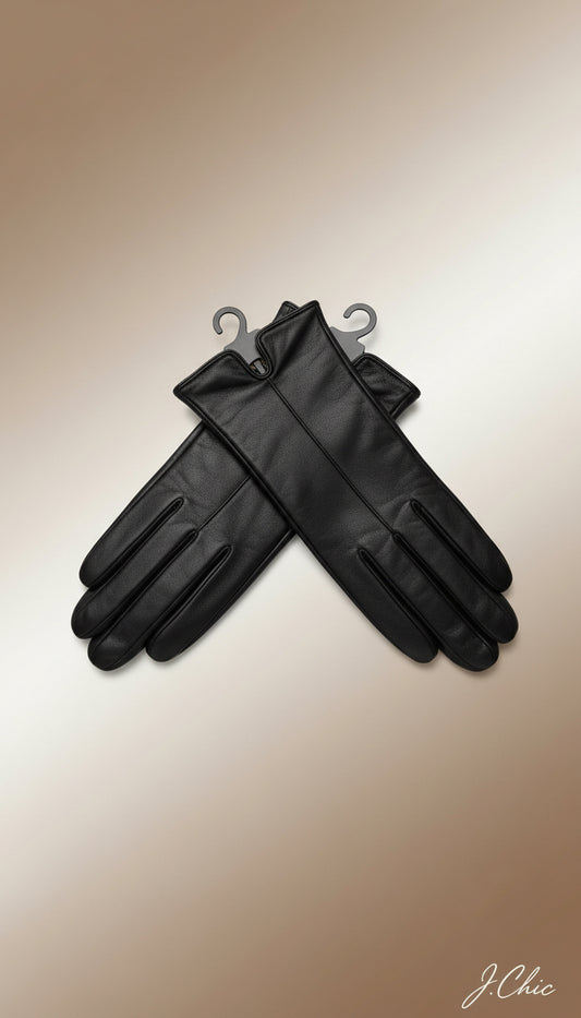 Guanti ecopelle interno in lana