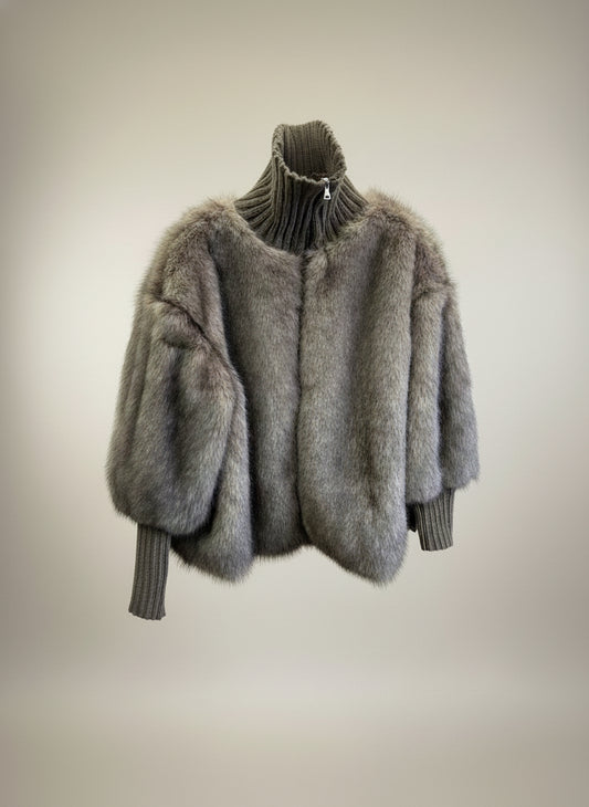 Ecopelliccia collo alto