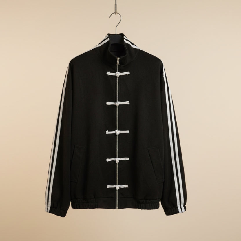 Bomber eco renna con alamari a contrasto