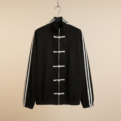 Bomber eco renna con alamari a contrasto