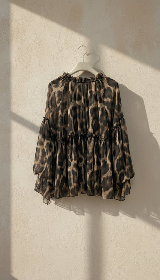 Camicia in tulle maculata