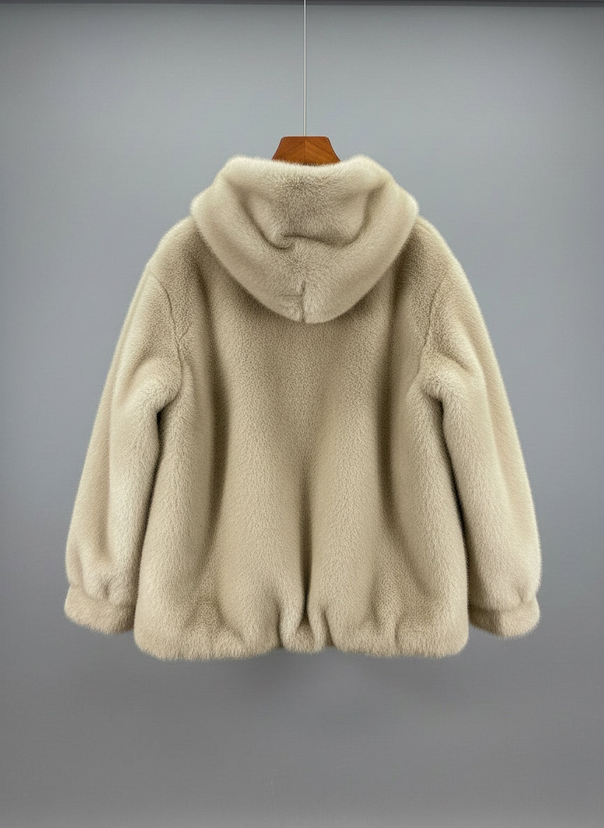 Ecopelliccia con cappuccio