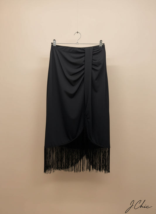 Gonna con frange e dettaglio