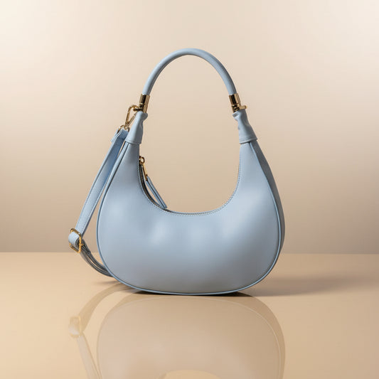 Bag a mezzaluna con manico e tracolla