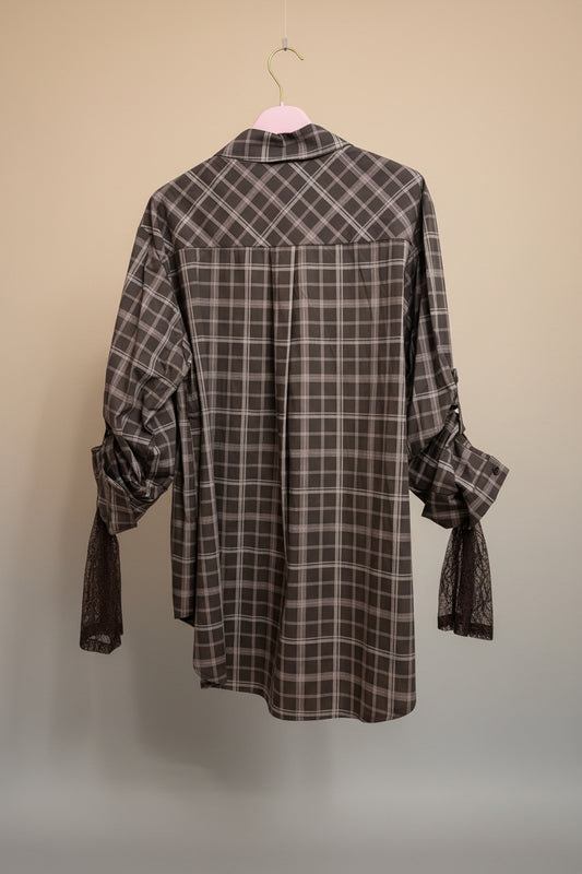 Camicia in cotone con pizzo