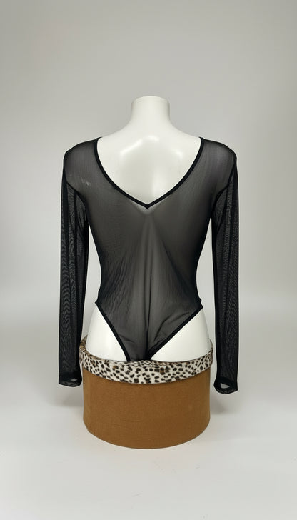 Body in tulle con paillettes