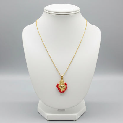Collana cuore sacro con perline