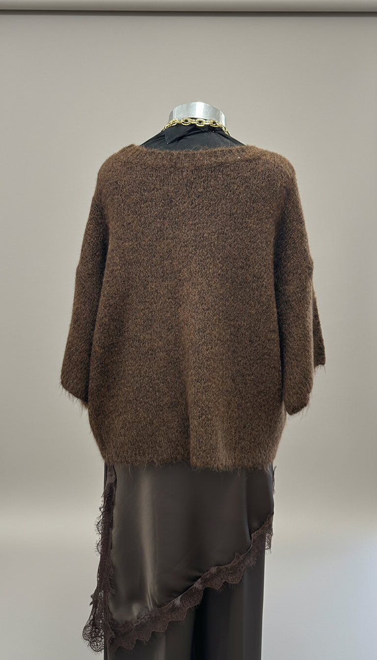 Maglioncino misto cashmere con paillettes