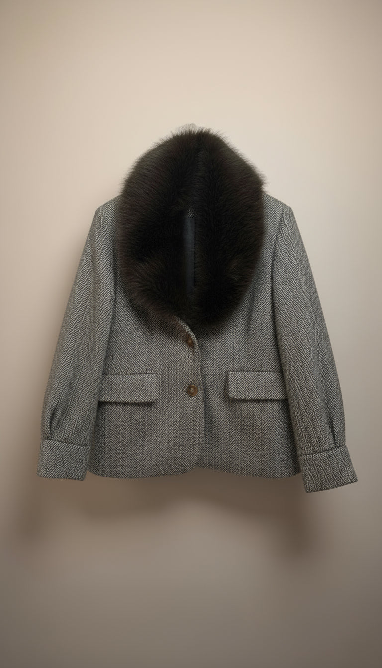 Giacca spinata in panno