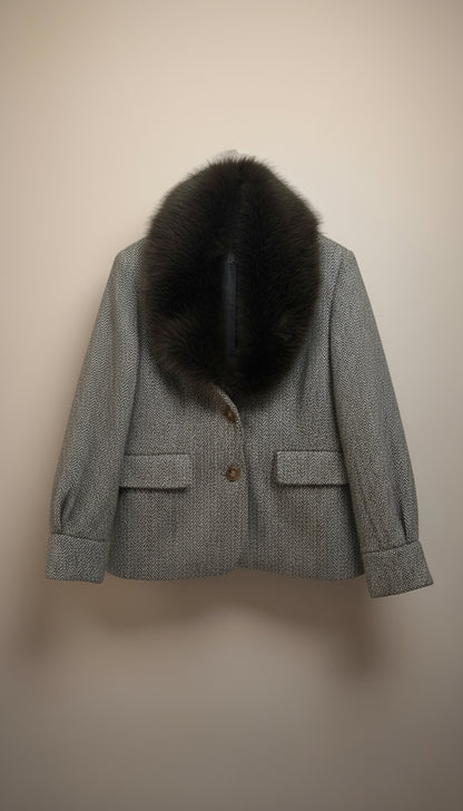 Giacca spinata in panno