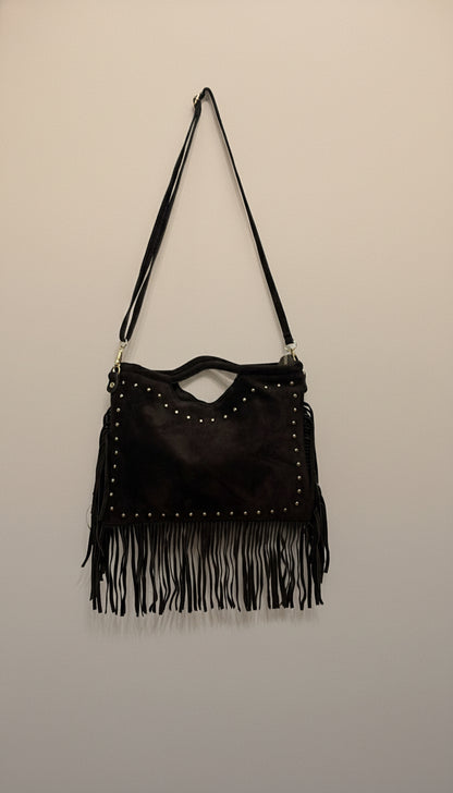 Borsa vera pelle con frange
