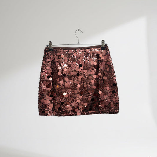 Minigonna con paillettes grandi