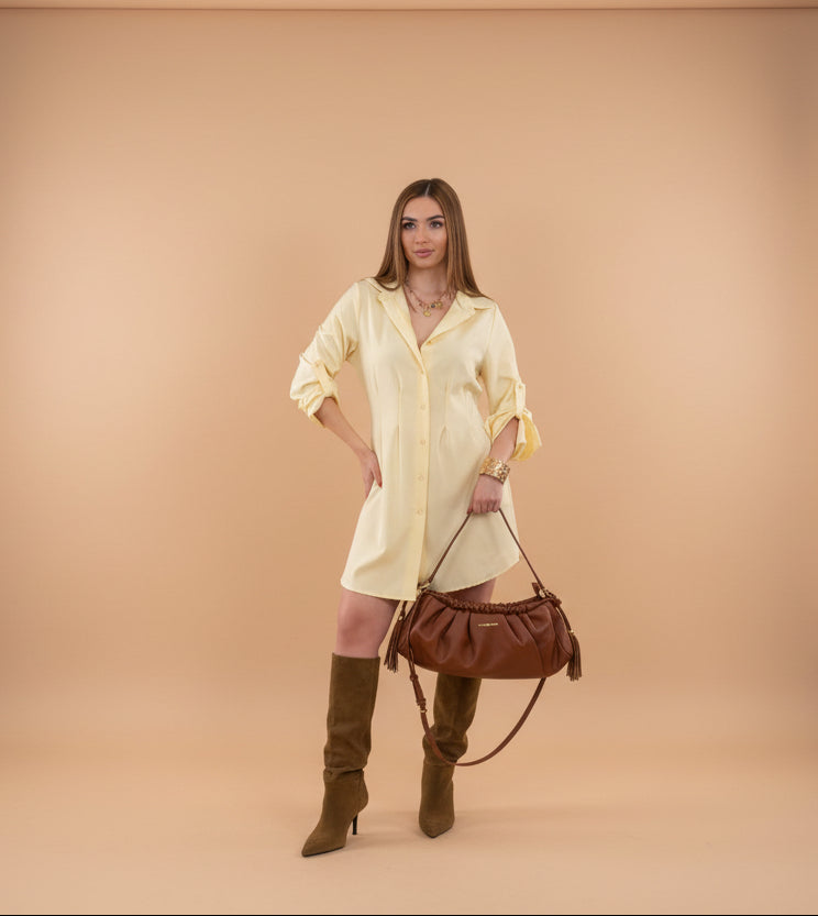 Abito camicia in viscosa di cotone