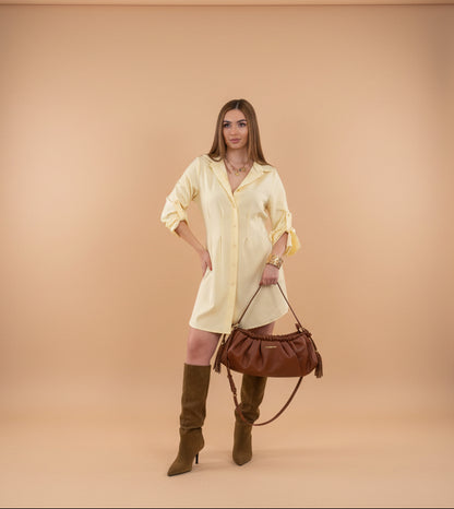 Abito camicia in viscosa di cotone