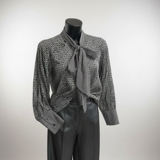 Camicia in viscosa con fiocco